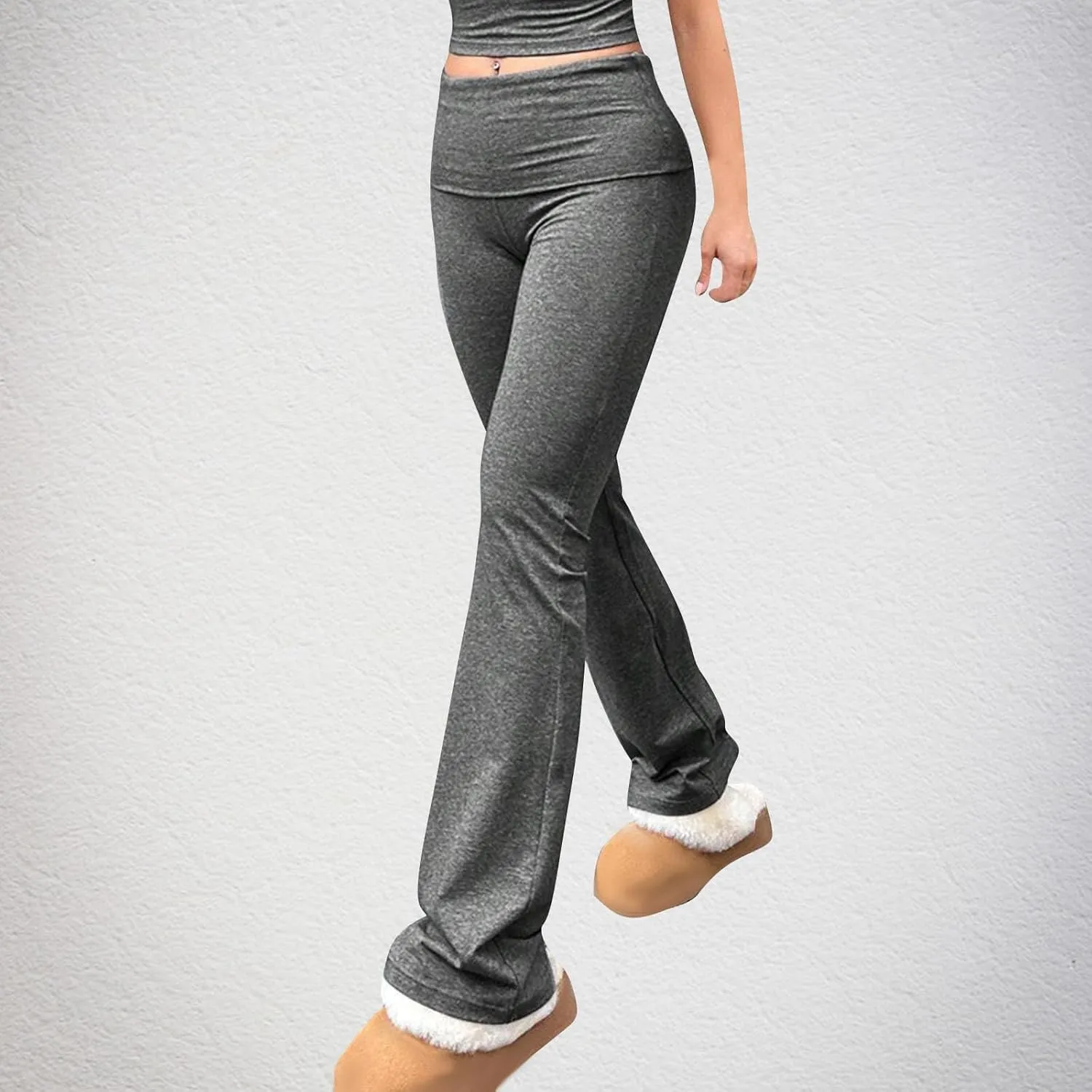 DASAYO Wide Leg Leggings for Women Stretchy High Waist Seamless Yoga Pants Tummy Control Full Length Active Workout Pants