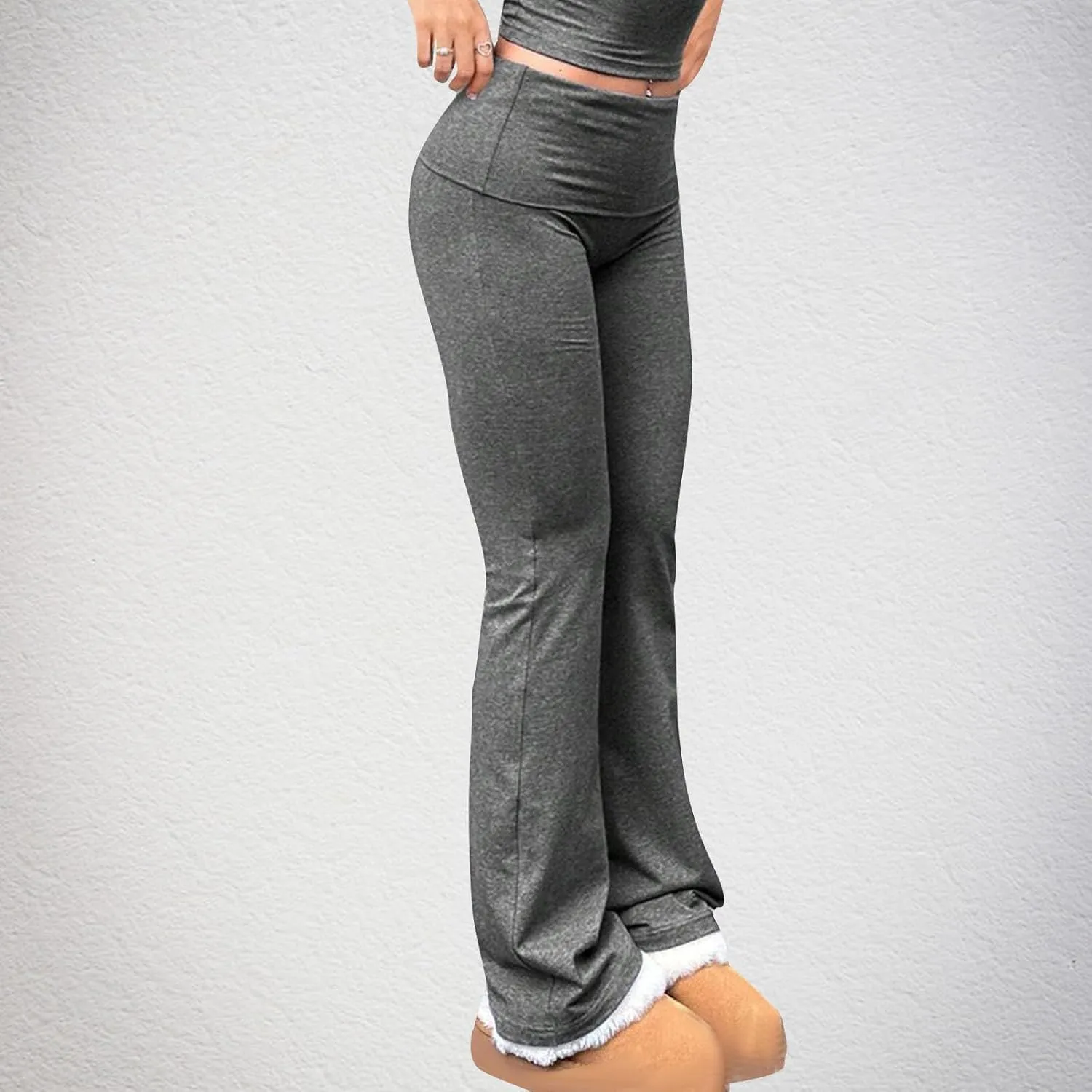 DASAYO Wide Leg Leggings for Women Stretchy High Waist Seamless Yoga Pants Tummy Control Full Length Active Workout Pants