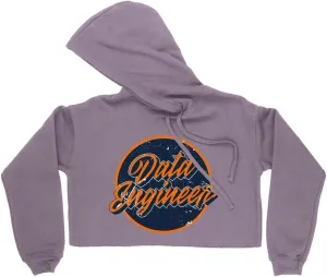 Data Engineer Women's Cropped Fleece Hoodie - Vintage Cropped Hoodie for Women - Cool Hooded Sweatshirt