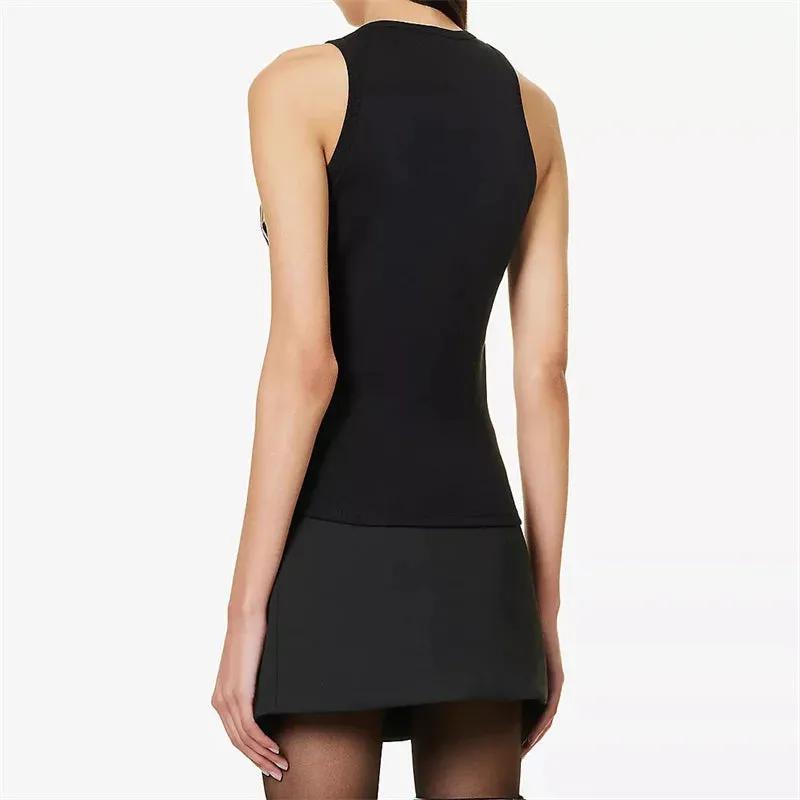 DressBetty - 2024 Korean Fashion Pleated Sleeveless Women's Tank Top