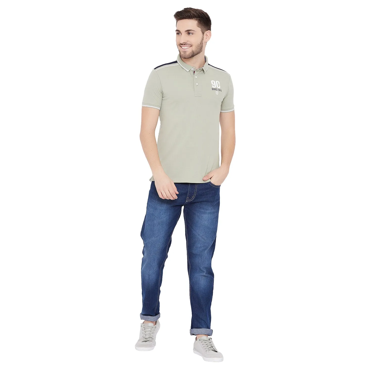 Duke Stardust Men Polo Neck Solid T-Shirt(LF4949)