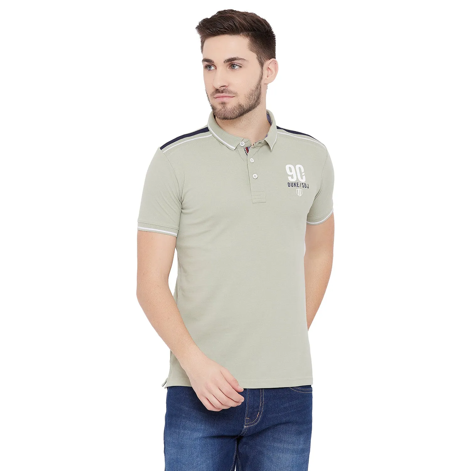 Duke Stardust Men Polo Neck Solid T-Shirt(LF4949)