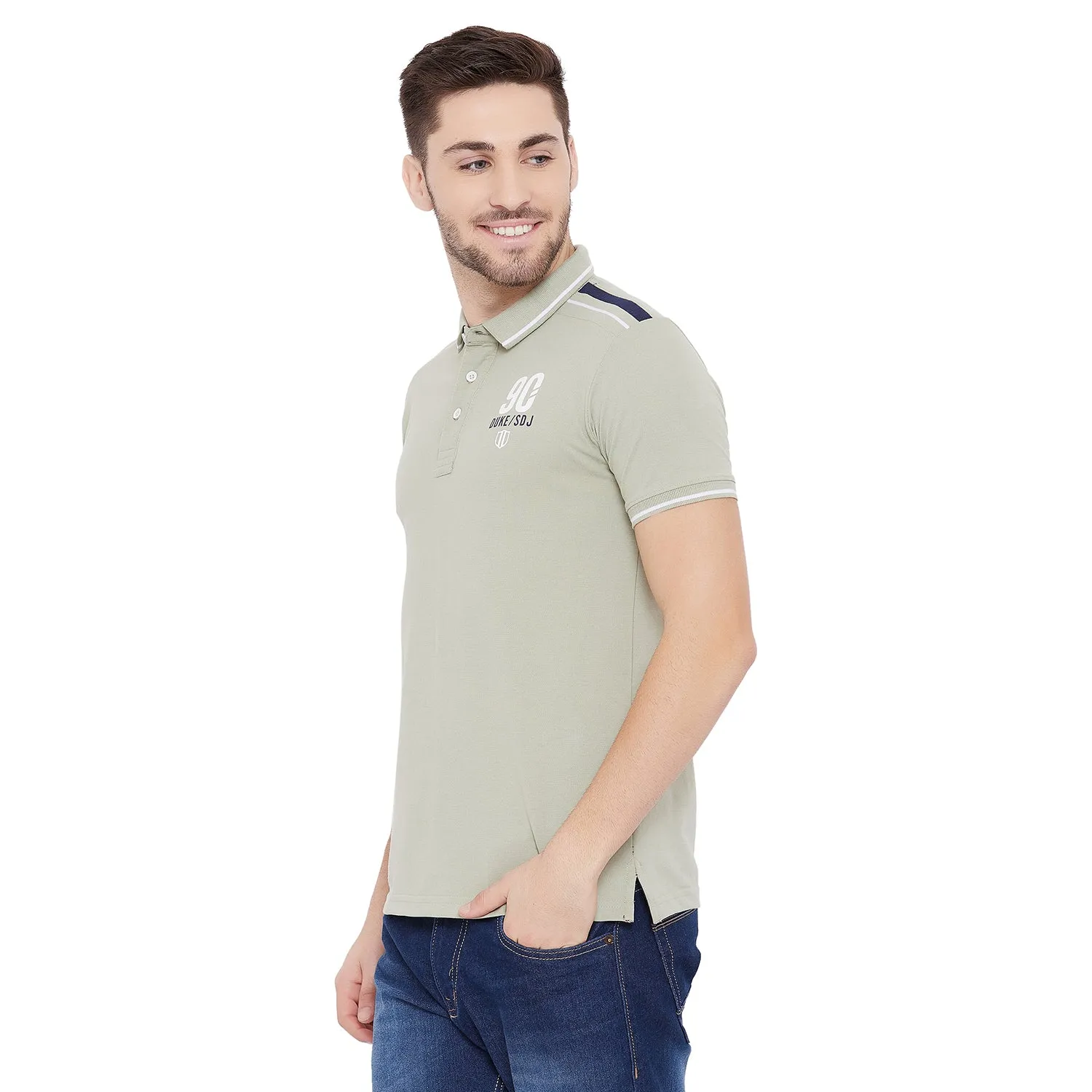 Duke Stardust Men Polo Neck Solid T-Shirt(LF4949)