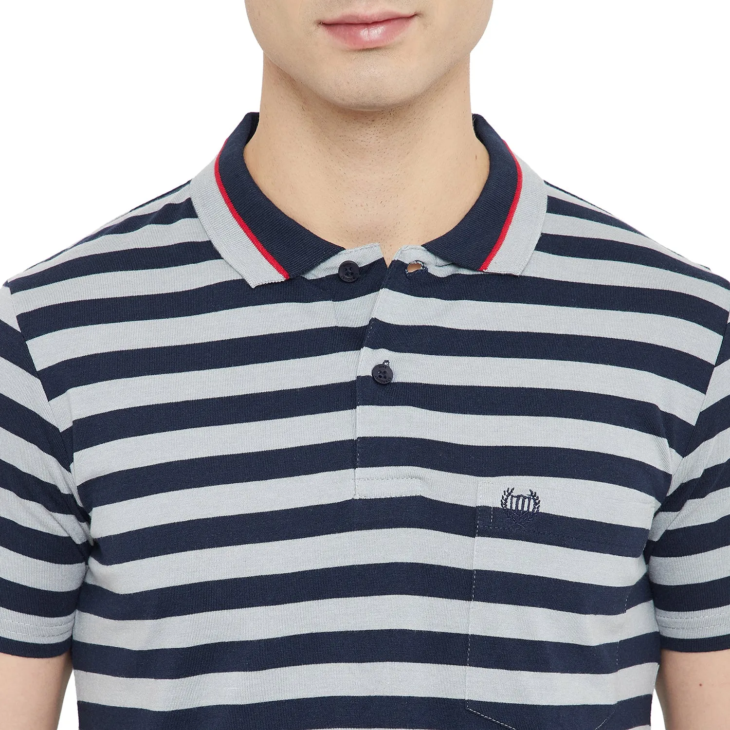 Duke Stardust Men Polo Neck Striped T-Shirt (MLF103)