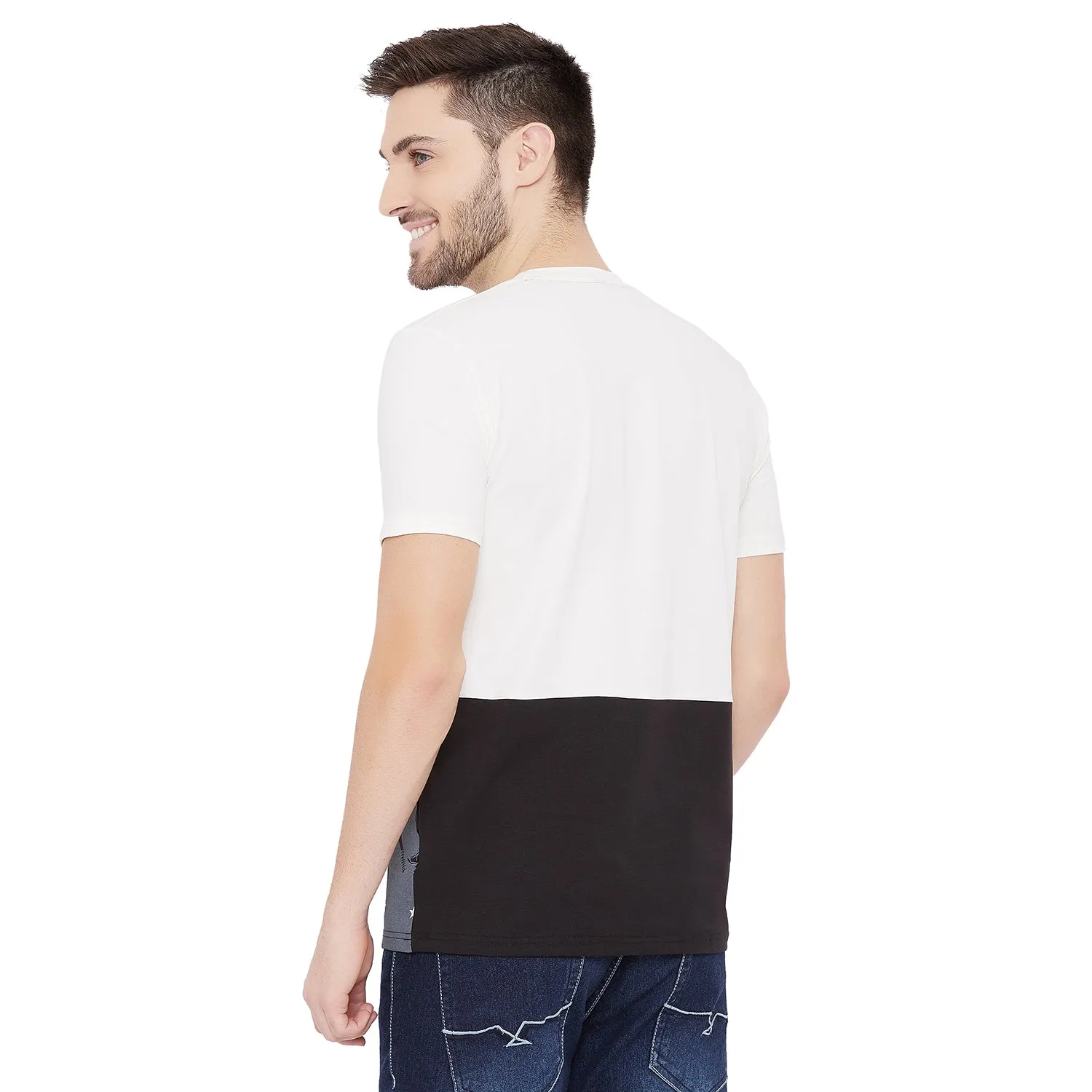 Duke Stardust Men Round Neck Color Block T-Shirt(LF5022)