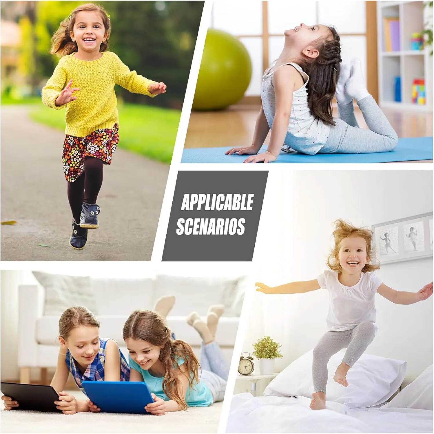 Emelivor Girls Leggings Ankle Length Leggings for Girls Soft Stretch Pants Athletic Leggings for Kids 4-10 Years