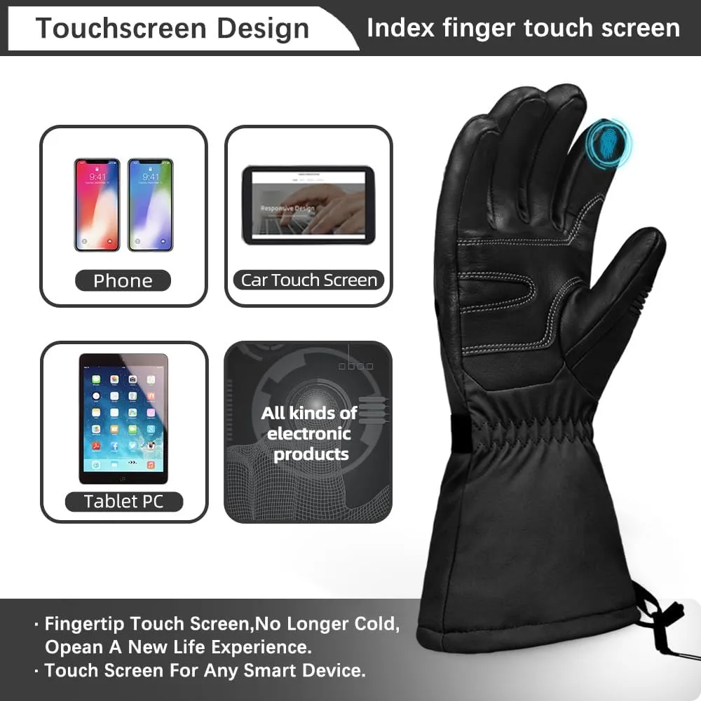 Explorer 5 Battery Heated Gloves Rechargeable for Men Women Waterproof Gloves Warm for Winter Outdoor Sports