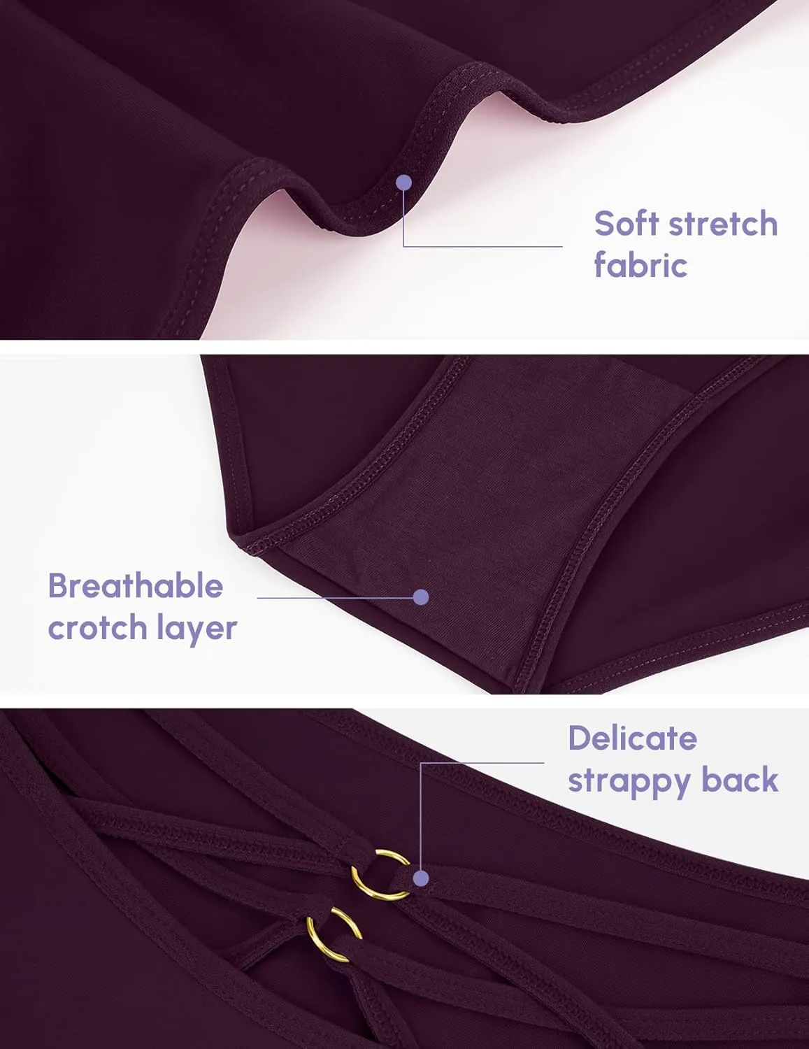 FallSweet High Waisted Underwear for Women Criss Cross Back Comfy Briefs Panties Pack