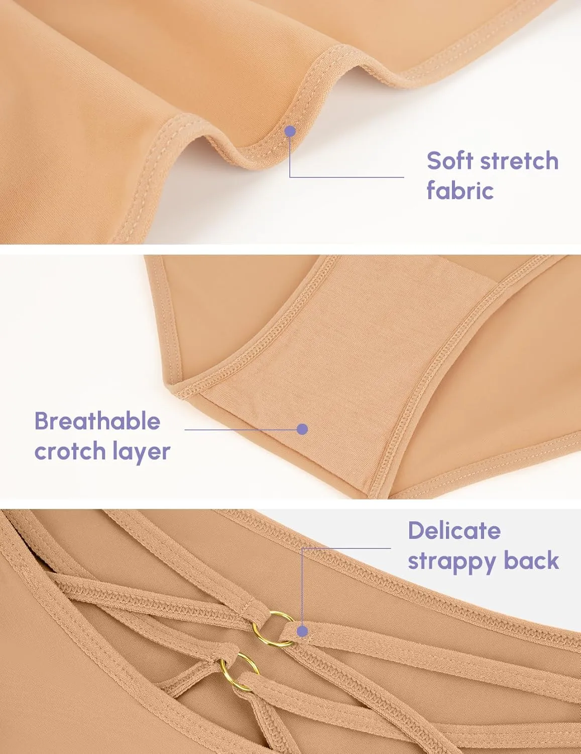 FallSweet High Waisted Underwear for Women Criss Cross Back Comfy Briefs Panties Pack