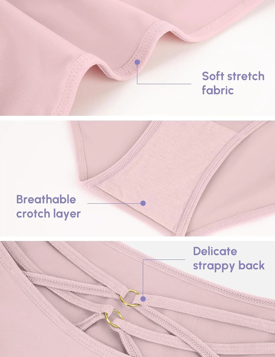 FallSweet High Waisted Underwear for Women Criss Cross Back Comfy Briefs Panties Pack