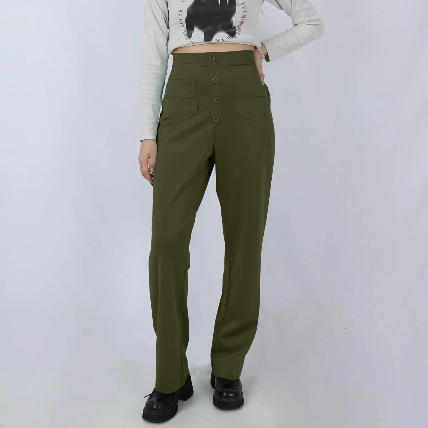 fanmpghleoo Flexi Pants for Women Over 50 Casual Plus Size Wide Leg Yoga Pants with Pockets Stretchy Baggy Cargo Pants Summer