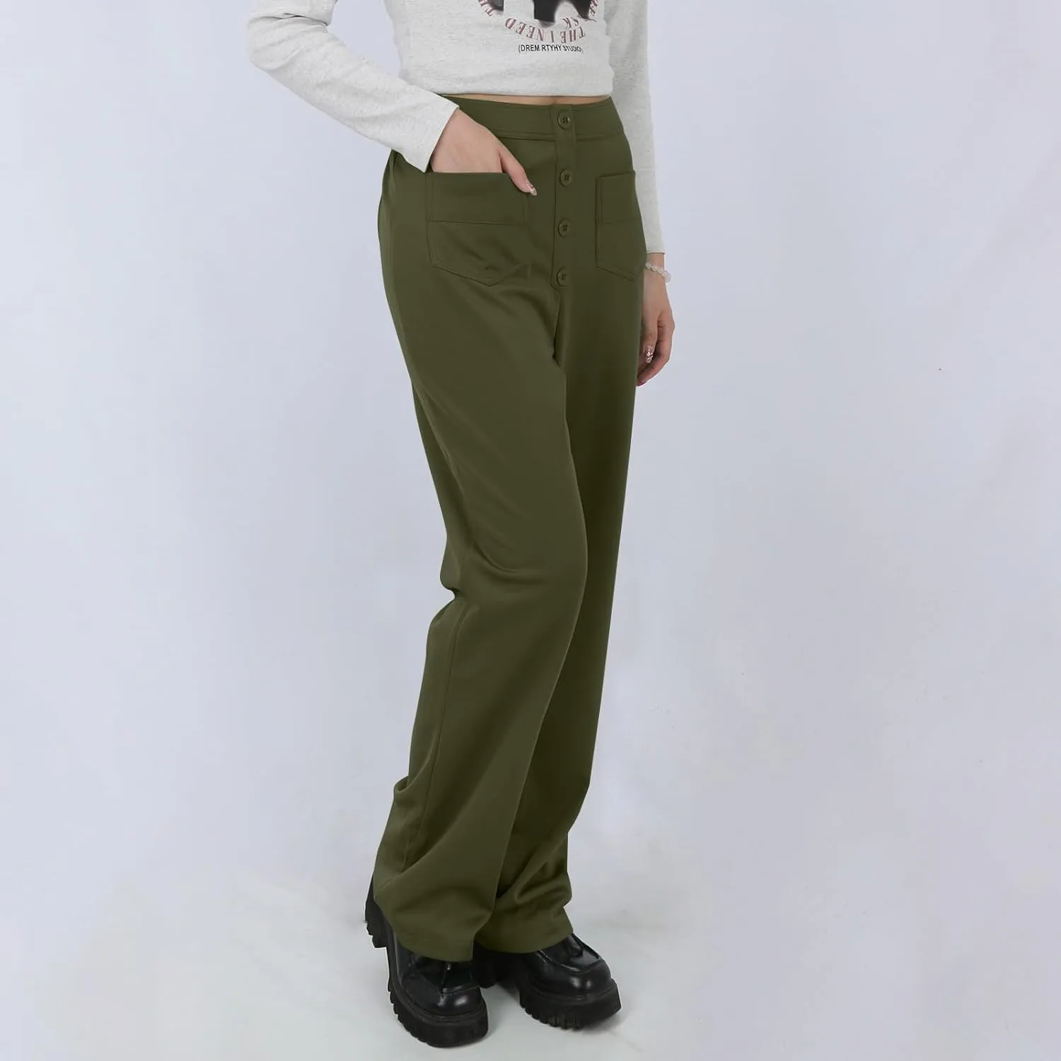 fanmpghleoo Flexi Pants for Women Over 50 Casual Plus Size Wide Leg Yoga Pants with Pockets Stretchy Baggy Cargo Pants Summer