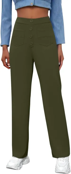 fanmpghleoo Flexi Pants for Women Over 50 Casual Plus Size Wide Leg Yoga Pants with Pockets Stretchy Baggy Cargo Pants Summer
