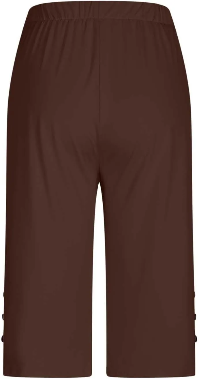 fanmpghleoo Plus Size Capris for Women High Waisted Capri Leggings Tummy Control Pull On Capris Dressy Casual Crop Pants 2025
