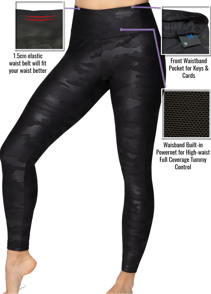 Faux Leather Camo High Waisted leggings