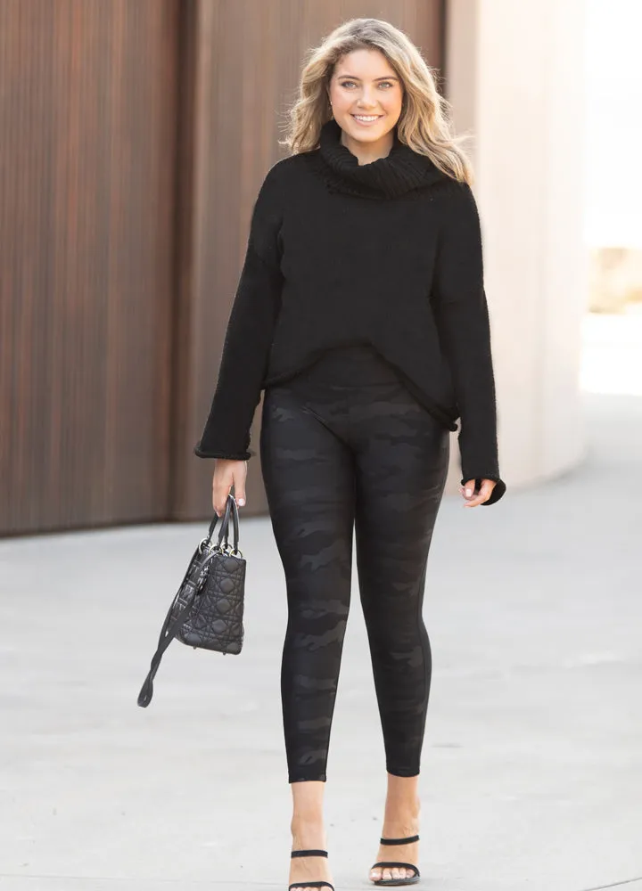 Faux Leather Camo High Waisted leggings