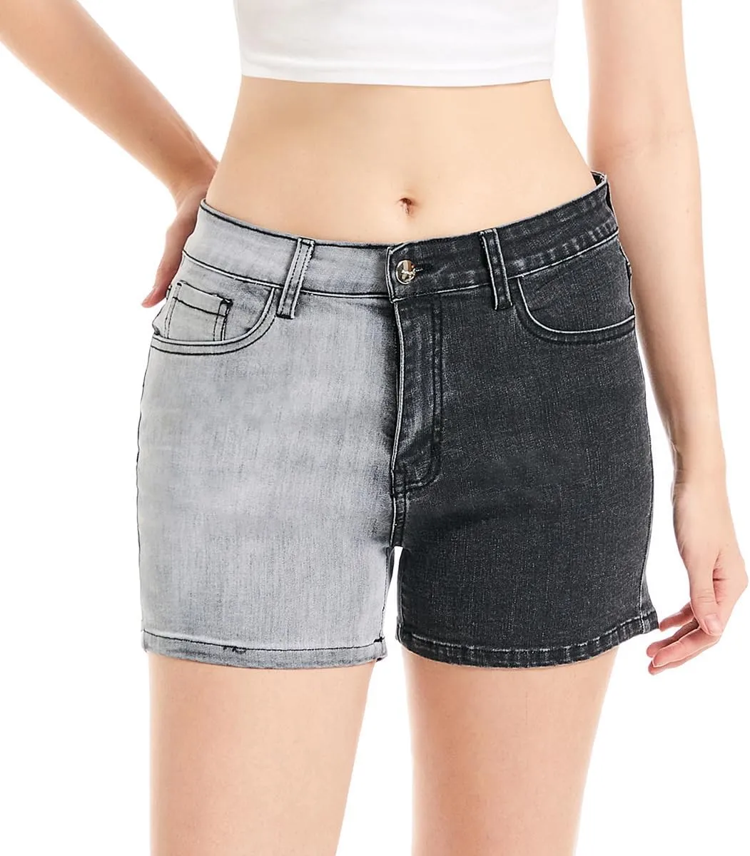FISCLOSIN Women's Fashion Demin Shorts High Waisted Stretchy Jeans
