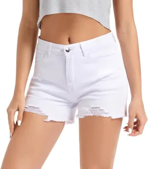 FISCLOSIN Women's Fashion Demin Shorts High Waisted Stretchy Jeans