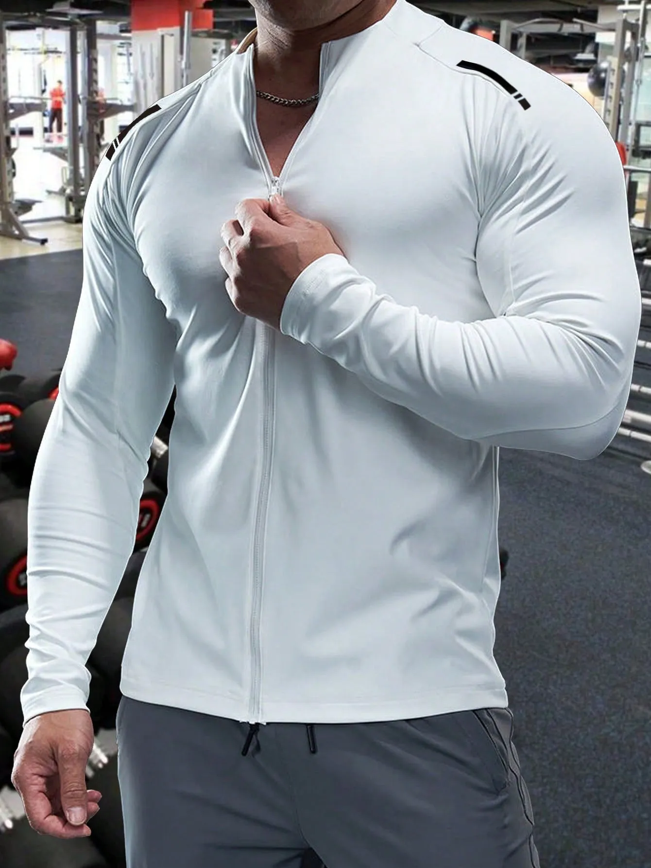 Fitness Men's Striped Detail Sports Jacket