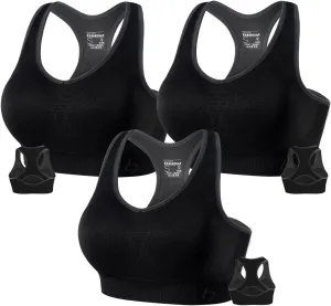 FITTIN Racerback Sports Bras for Women - Padded Seamless Support Bra for Yoga Gym Workout Fitness