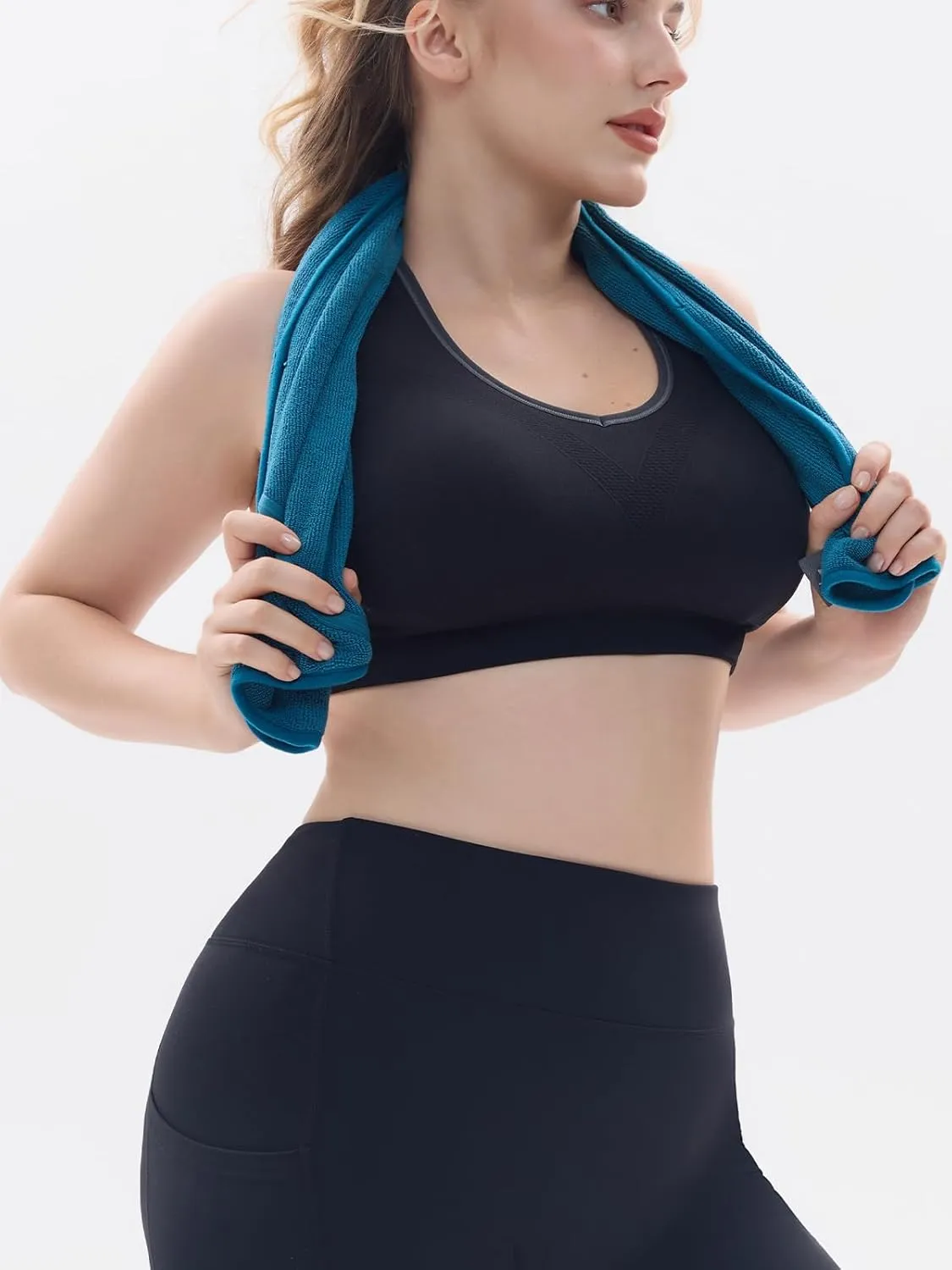 FITTIN Racerback Sports Bras for Women - Padded Seamless Support Bra for Yoga Gym Workout Fitness