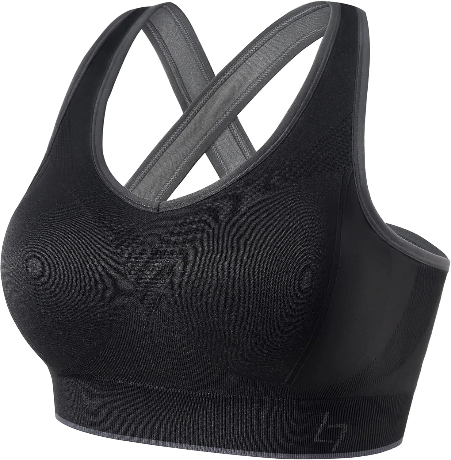 FITTIN Sports Bras for Women Padded: Seamless Cross Back Bras Pack for Workout Yoga