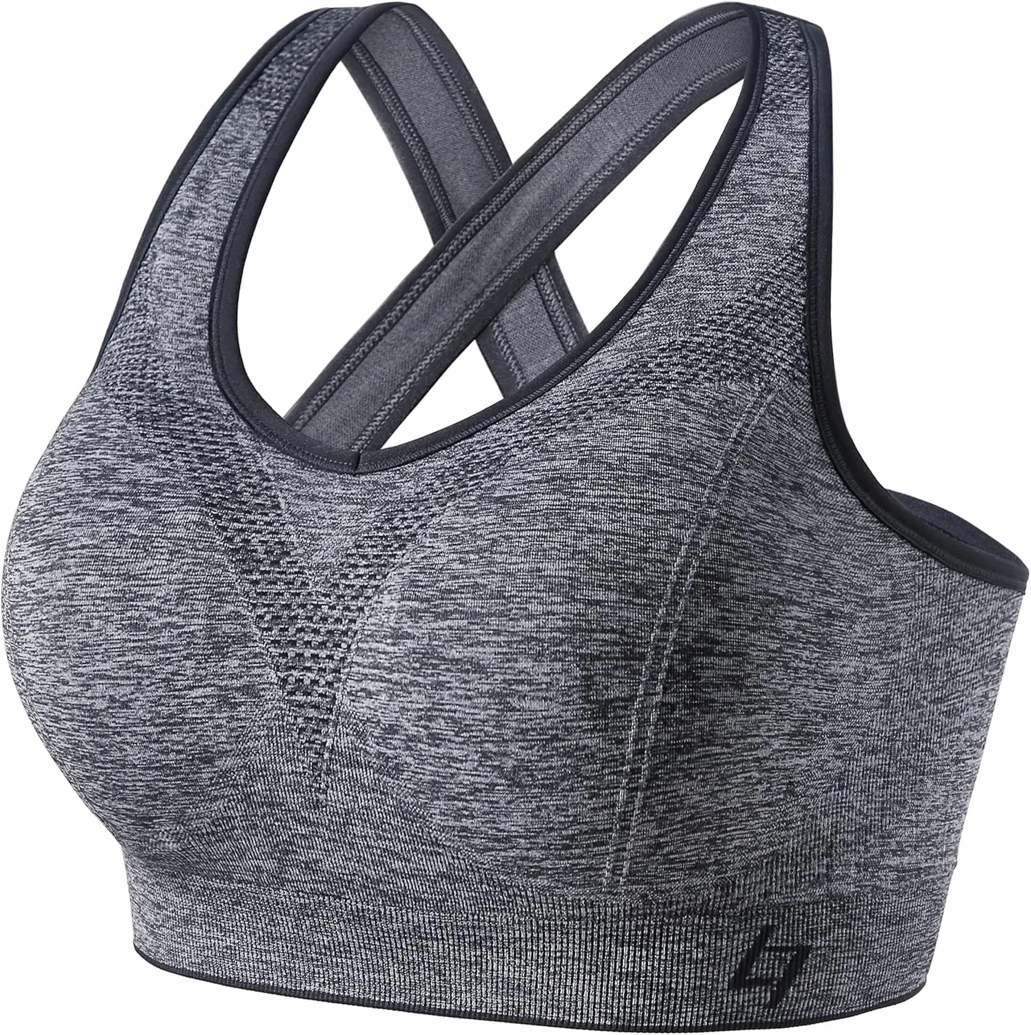 FITTIN Sports Bras for Women Padded: Seamless Cross Back Bras Pack for Workout Yoga