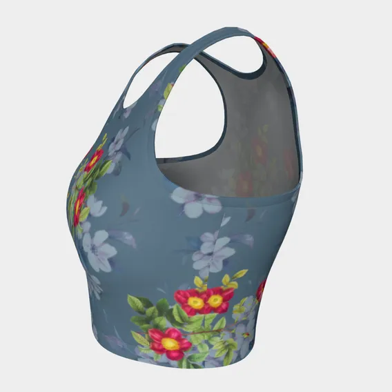 Floral Gray Athletic Top
