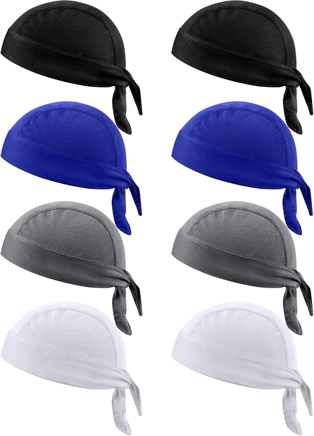 Foaincore 8 Pack Do Rag Skull Caps for Men Sweat Wicking Doo Rags Cooling Helmet Liner Cycling Motorcycle Bandana