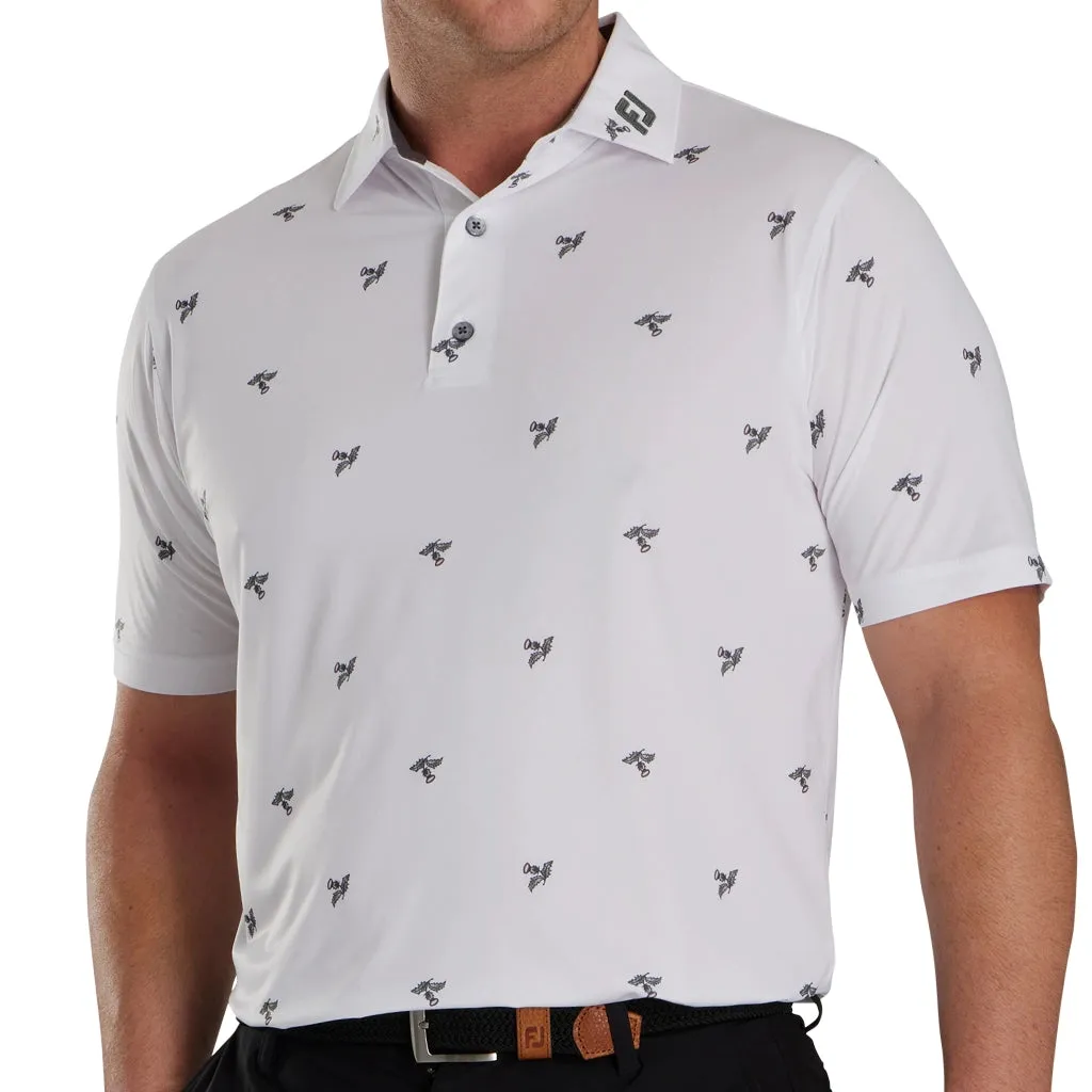 FootJoy Thistle Print Self Collar Polo Shirt
