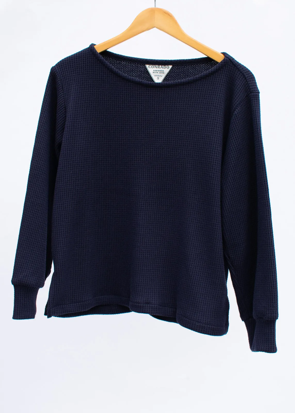 Gale Waffle Knit Boatneck Sweatshirt