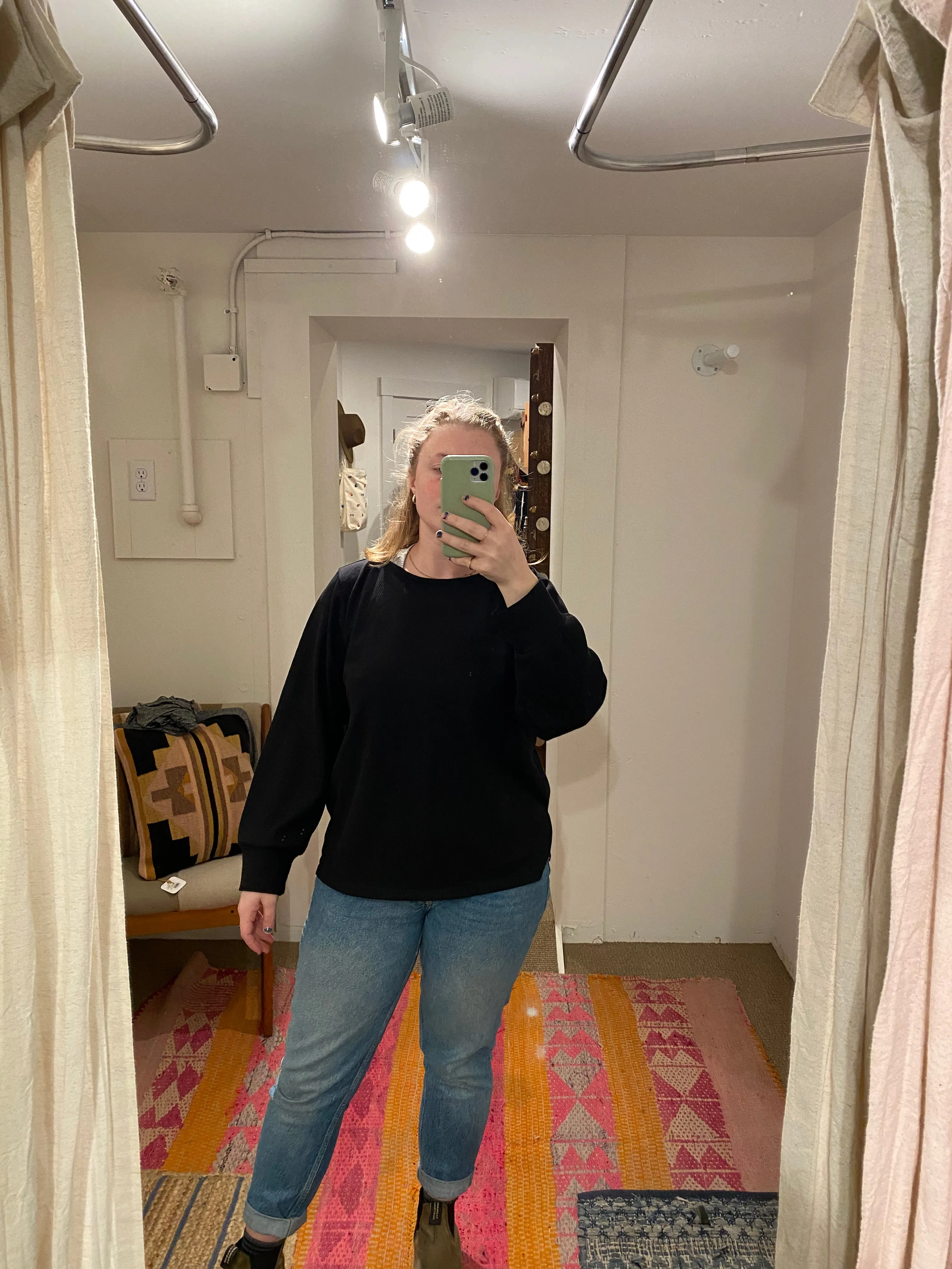 Gale Waffle Knit Boatneck Sweatshirt