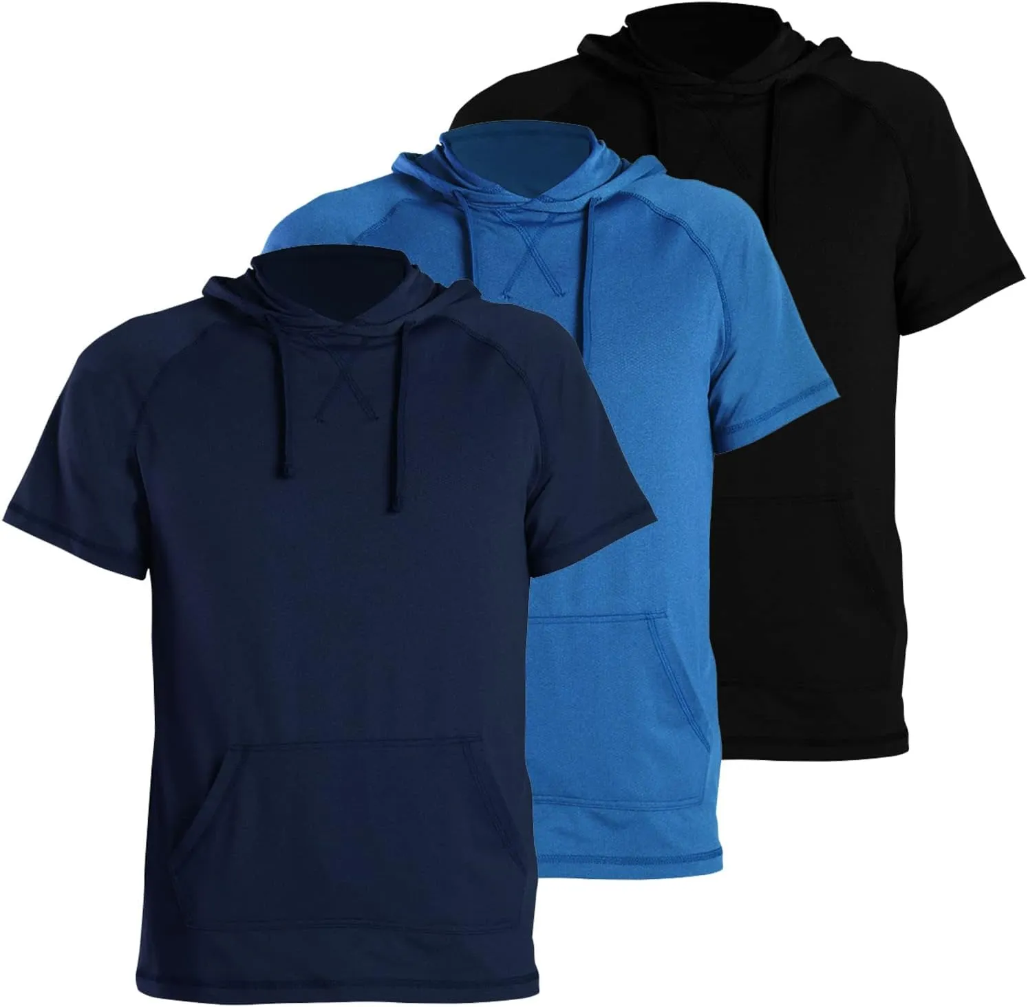 Gary Com Men's Short Sleeve Hoodie T-Shirt Pullover Workout Sweatshirt with Pocket