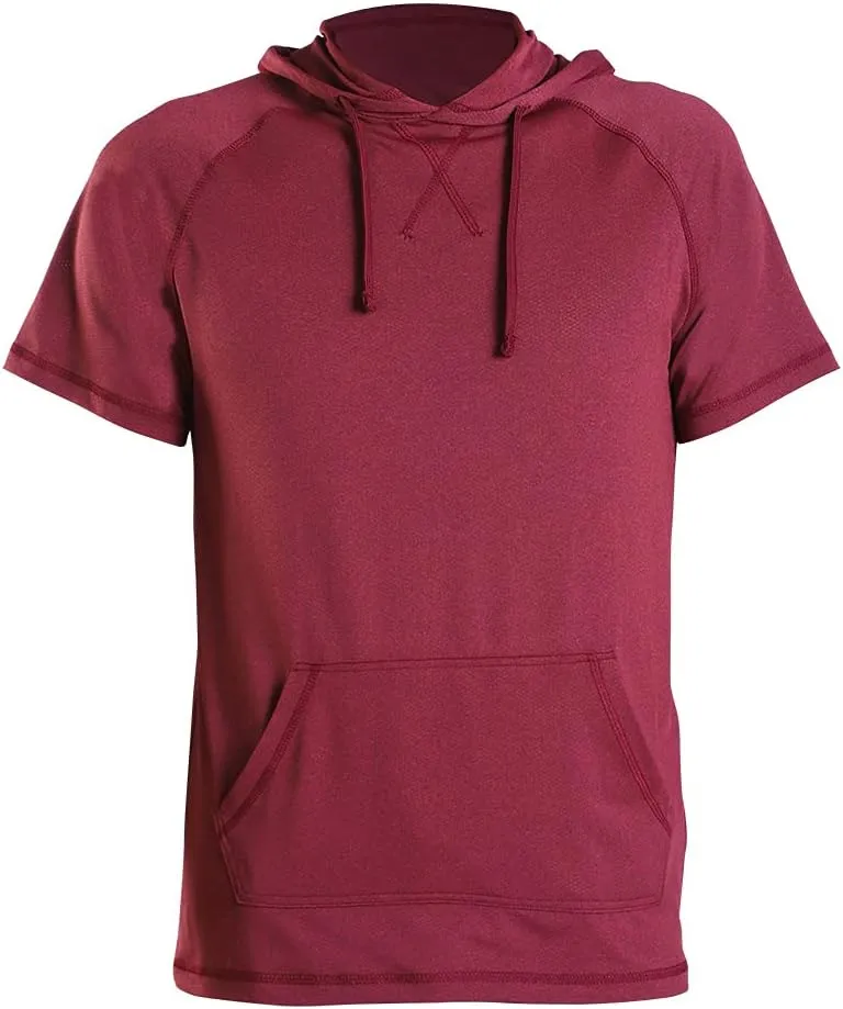 Gary Com Men's Short Sleeve Hoodie T-Shirt Pullover Workout Sweatshirt with Pocket