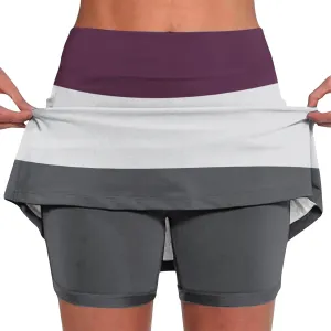 Generic Culottes for Women Stretch Yoga Skirts Shorts Solid Athletic Shorts High Waist Lightweight Tight Joggers with Pocket