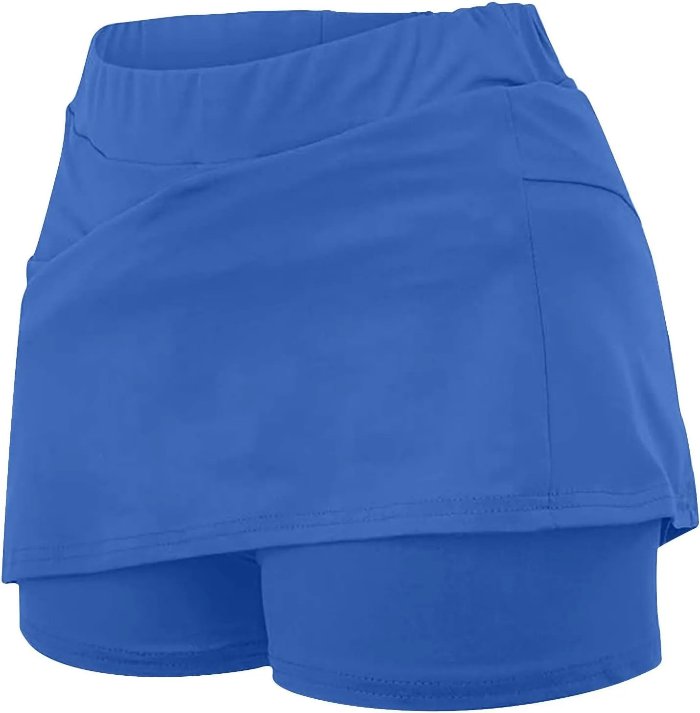 Generic Culottes for Women Stretch Yoga Skirts Shorts Solid Athletic Shorts High Waist Lightweight Tight Joggers with Pocket