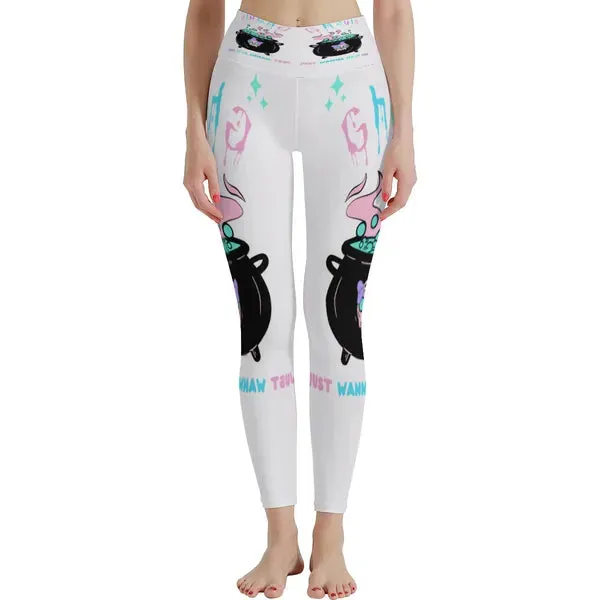Ghouls Just Wanna Have Fun Halloween Yoga Pants- IN WHITE