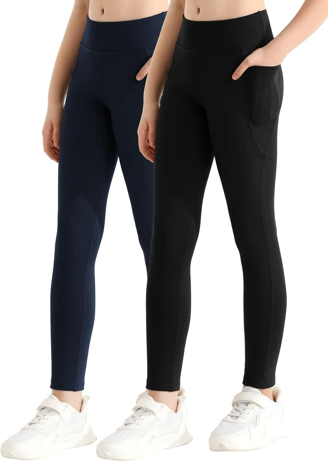 Girls Athletic Leggings with Pockets Yoga Workout Active Leggings Pants for Teen Girls