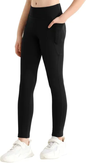Girls Athletic Leggings with Pockets Yoga Workout Active Leggings Pants for Teen Girls