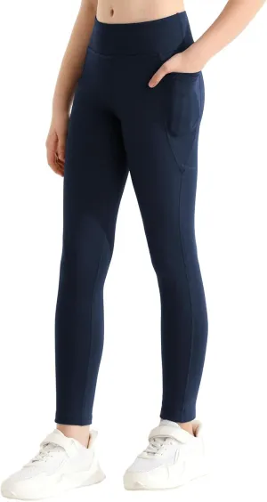 Girls Athletic Leggings with Pockets Yoga Workout Active Leggings Pants for Teen Girls