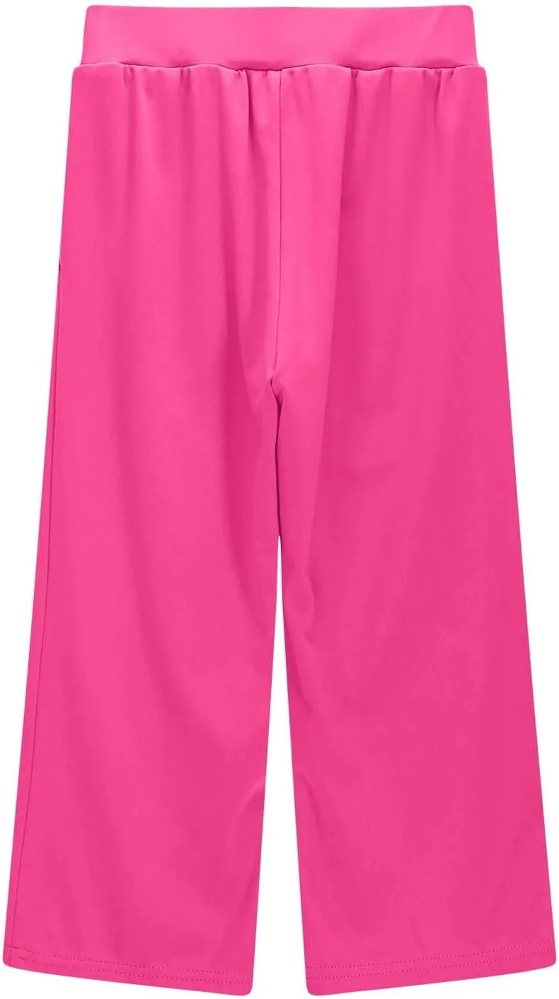 Girls Capri Leggings Elastic High Waisted Compression Pants Stretch Active Yoga Tights for Kids Teen Workout Running