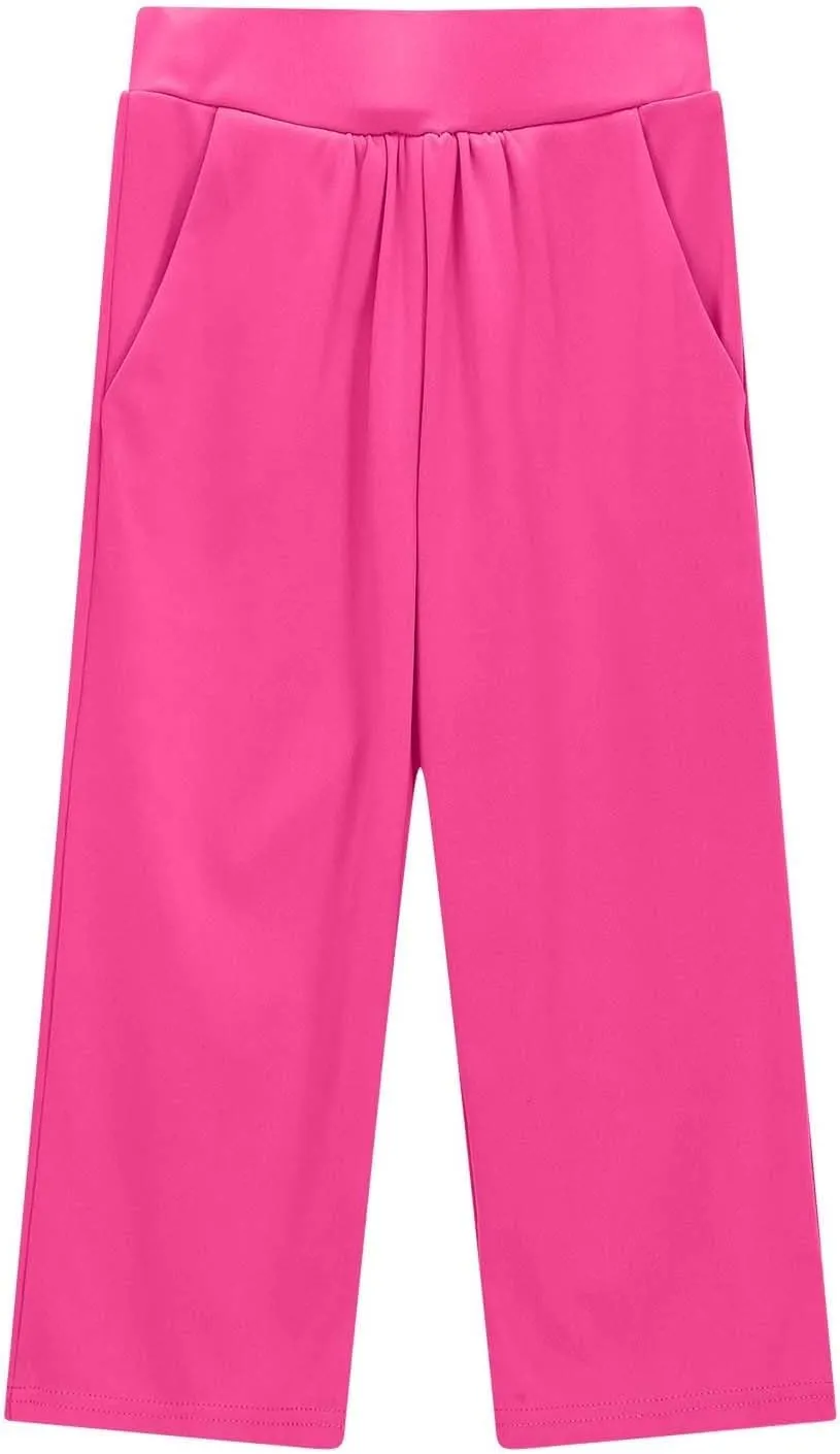 Girls Capri Leggings Elastic High Waisted Compression Pants Stretch Active Yoga Tights for Kids Teen Workout Running