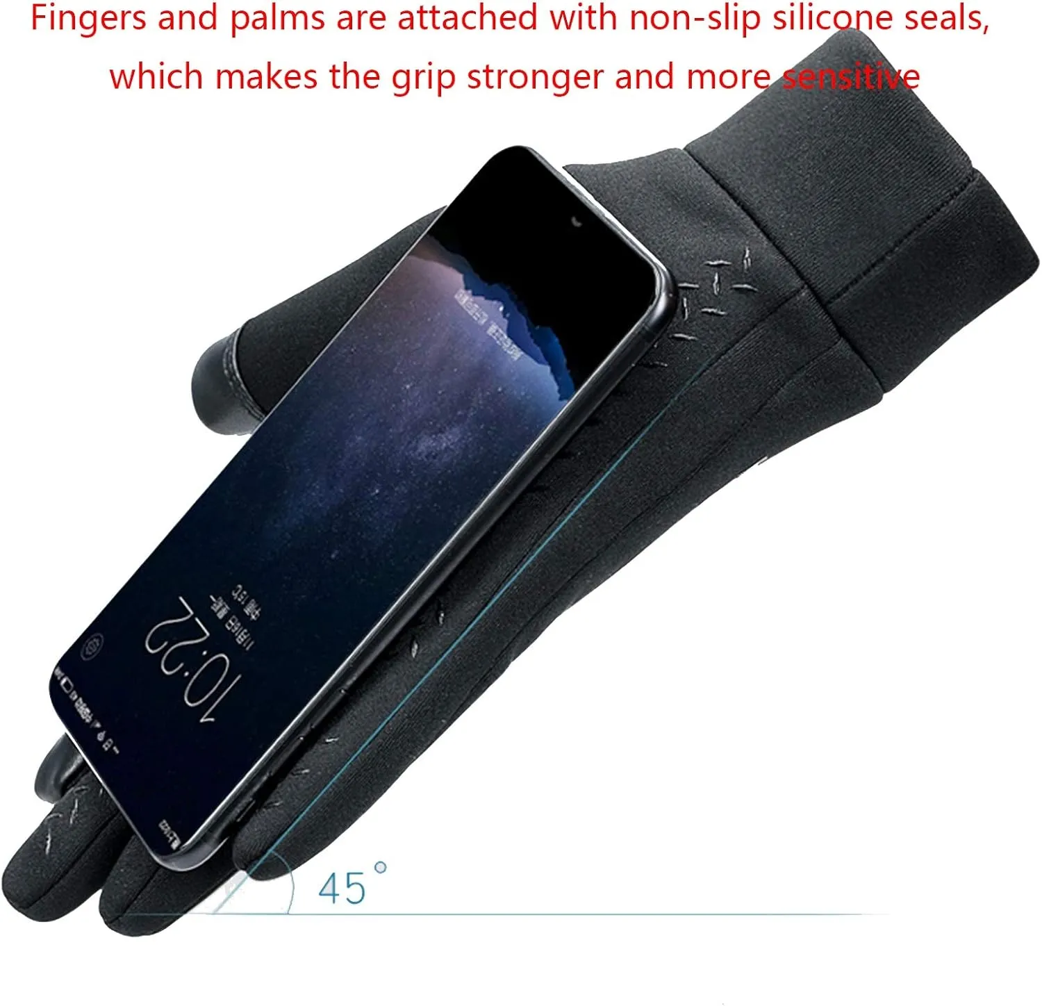 Gloves Winter Waterproof Touchscreen Gloves Windproof Thermal Gloves with Non-Slip Full Finger for Cycling,Driving (Color : Gray, Size : M)