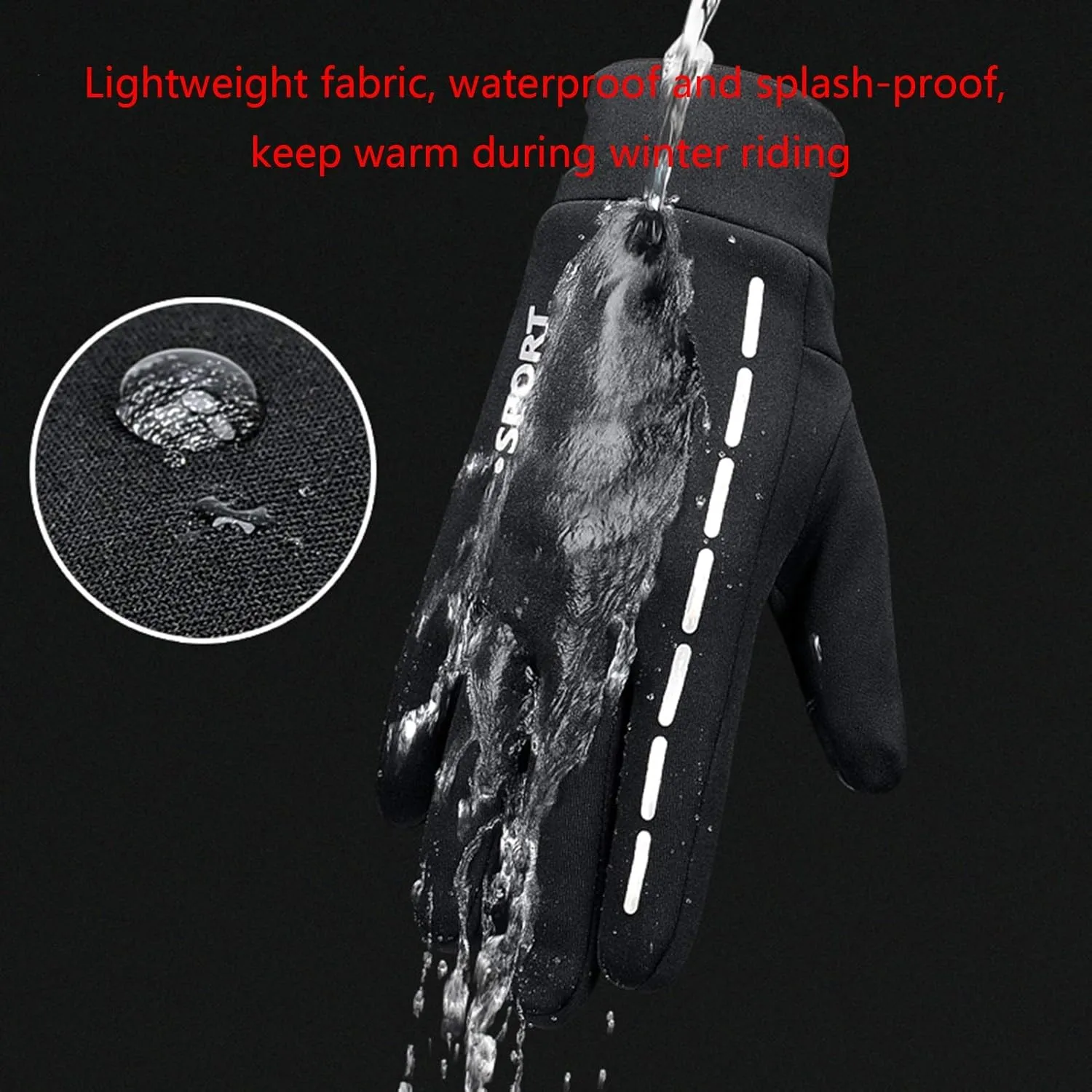 Gloves Winter Waterproof Touchscreen Gloves Windproof Thermal Gloves with Non-Slip Full Finger for Cycling,Driving (Color : Gray, Size : M)
