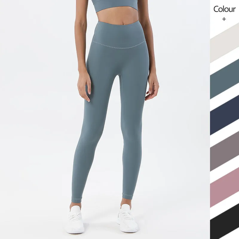 Grinding Nude Yoga Pants Female High-waisted Hip Peach Hips Sports Fitness Pants