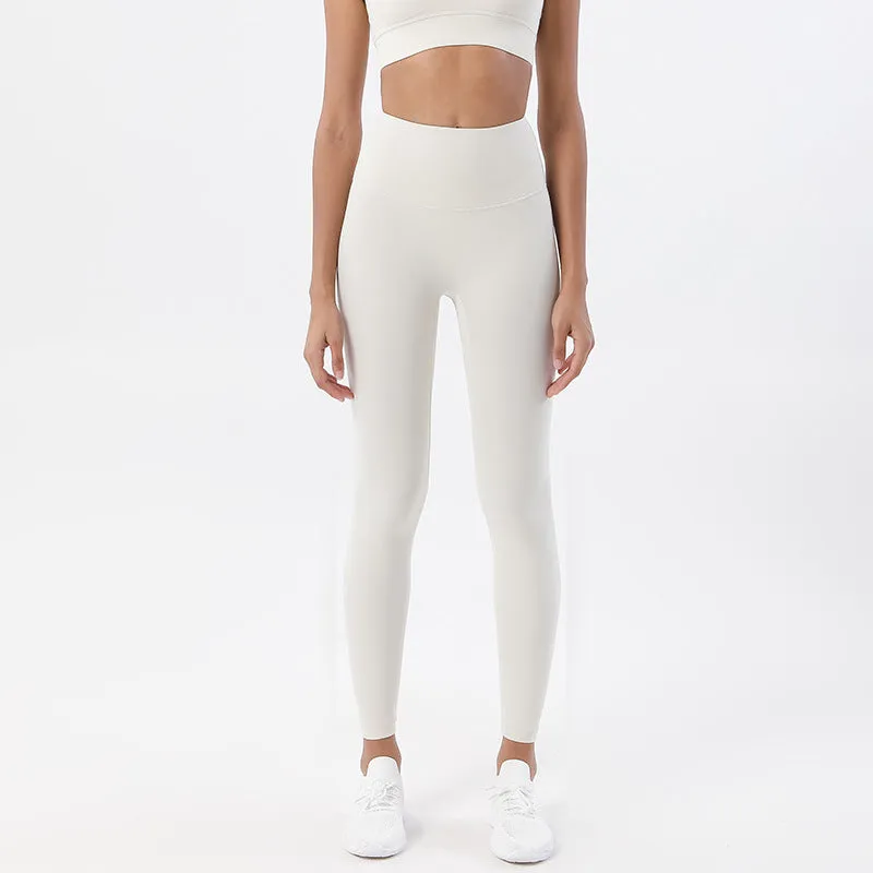 Grinding Nude Yoga Pants Female High-waisted Hip Peach Hips Sports Fitness Pants