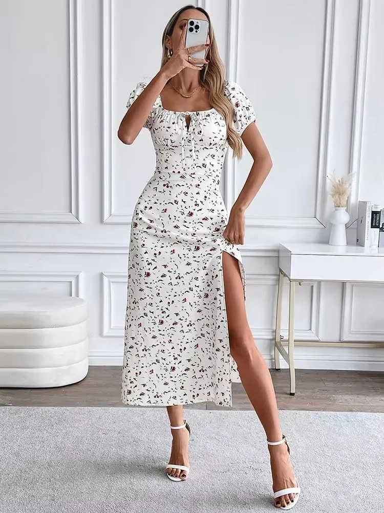 GUOYUXIAO Women's Short Sleeve Dress Loose Fit Skirt