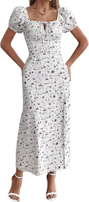 GUOYUXIAO Women's Short Sleeve Dress Loose Fit Skirt