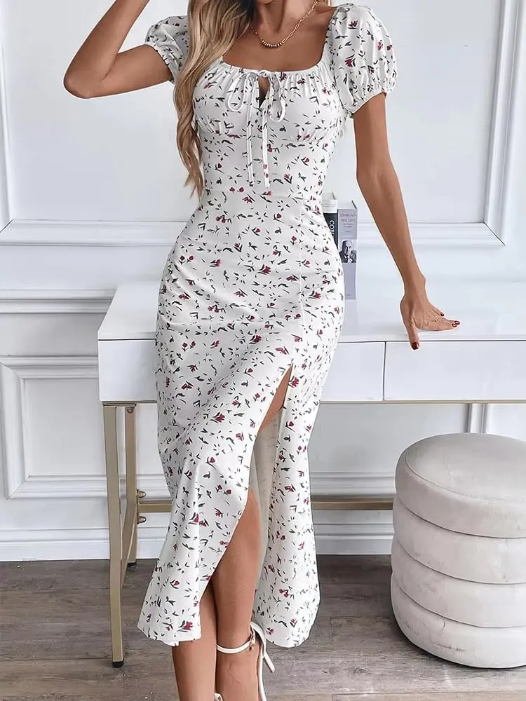 GUOYUXIAO Women's Short Sleeve Dress Loose Fit Skirt