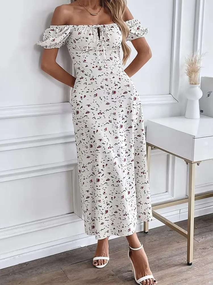 GUOYUXIAO Women's Short Sleeve Dress Loose Fit Skirt